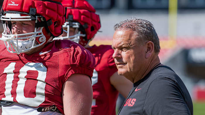 Sam Pittman-Spring Practice